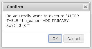 phpMyAdmin, primary key