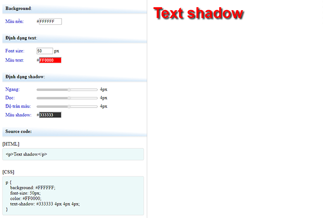 Text-shadow generator